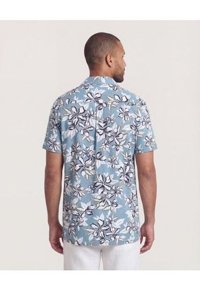 Camisa  Para Hombre Manga Corta Sin Bolsillo Cuello R Color Azul Marca Ostu #60010878