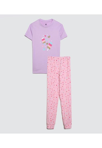 Pijama Para Niña M/C P/L Color Lila  Marca Ostu #90040061