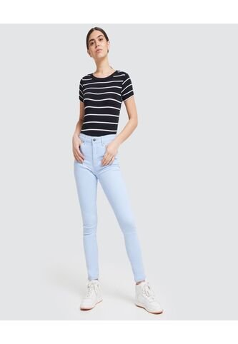 Pantalon Para Mujer 5 Bolsillos Color Azul  Marca Ostu #40070311 Ostu