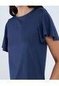 Camiseta Para Mujer Manga Corta Cuello Redondo Color Azul Marca Ostu #40092418 de Ostu
