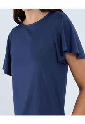 Camiseta Para Mujer Manga Corta Cuello Redondo Color Azul Marca Ostu #40092418