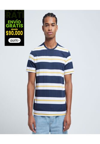 Camiseta Para Hombre Manga Corta Color Azul Medio Marca Ostu #60091176 Ostu