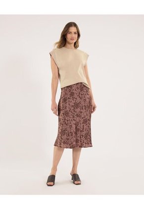 Camiseta Para Mujer Manga Sisa Cuello Redondo Color Camel Marca Ostu #40092609