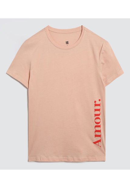 Camiseta Para Mujer Manga Corta Color Rosado  Marca Ostu #40092161