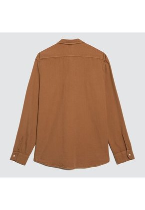 Camisa Para Hombre Manga Larga Con Bolsillo Color Beige Marca Ostu #60010739