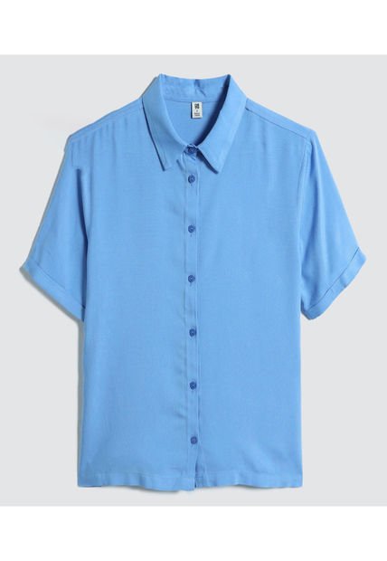 Camisa Para Mujer Manga Corta Color Azul  Marca Ostu #40010184
