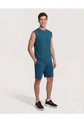 Bermuda  Para Hombre Deportiva Largo Color Azul Marca Ostu #60100479