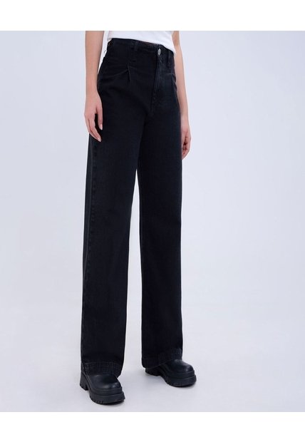 Jean Para Mujer Wide-Leg Minimal Color Negro Marca Ostu #40160479