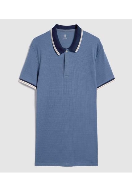 Polo Para Hombre Cuello Tejido Sin Bolsillo Color Azul  Marca Ostu #60110695