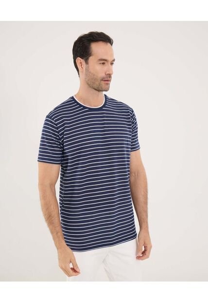 Camiseta Para Hombre Manga Corta Cuello Redondo Color Azul Marca Ostu #60091786