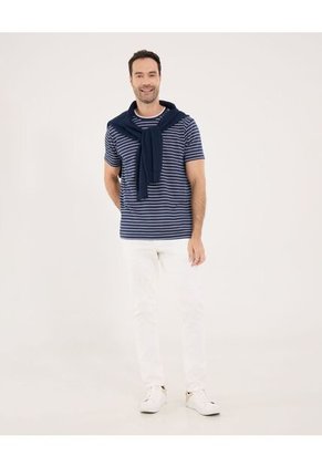 Camiseta Para Hombre Manga Corta Cuello Redondo Color Azul Marca Ostu #60091786