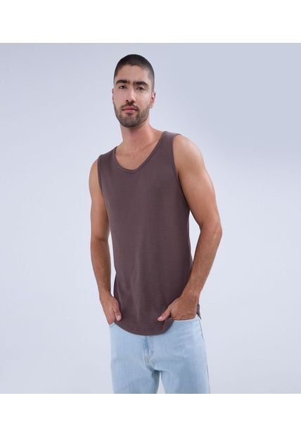 Camiseta Para Hombre Manga Sisa Color Café  Marca Ostu #60091391