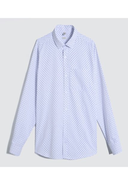 Camisa Para Hombre Manga Larga Con Bolsillo Color Blanco Marca Ostu #60010642