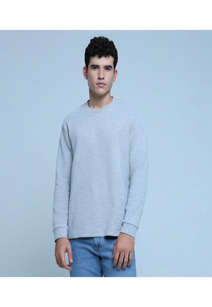 Buzo Para Hombre Cuello Redondo Color Gris  Marca Ostu #60060371