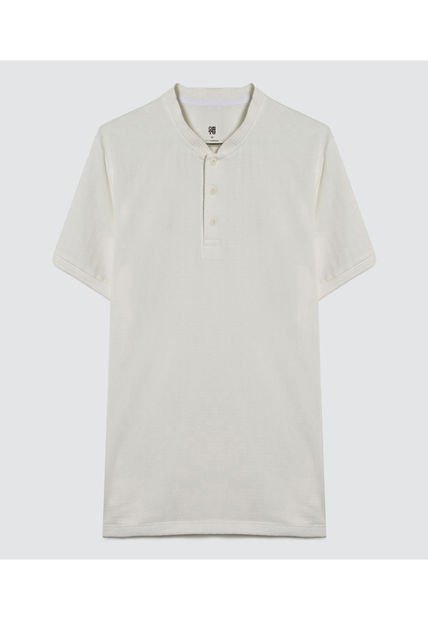 Polo Para Hombre Cuello Tejido Sin Bolsillo Color Blanco Marca Ostu #60110595