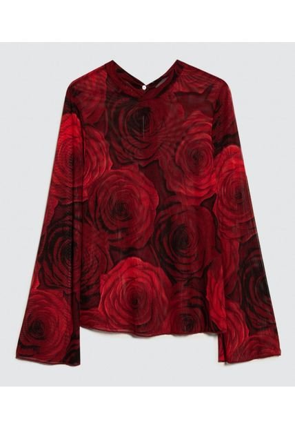 Camiseta Para Mujer Manga Larga Color Rojo Marca Ostu #40092264