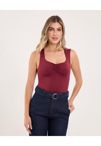 Body Para Mujer Manga Sisa Color Vino Marca Ostu #40200194 Ostu