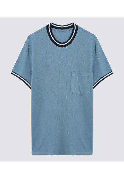 Camiseta Para Hombre Manga Corta Color Azul  Marca Ostu #60091228
