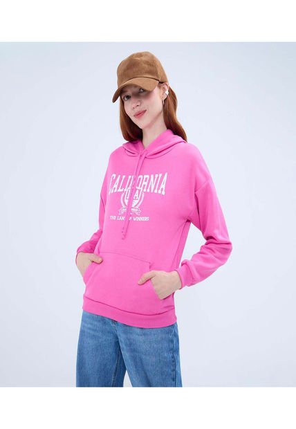 Buzo Para Mujer Hoodie Color Rosado Claro Marca Ostu #40060335