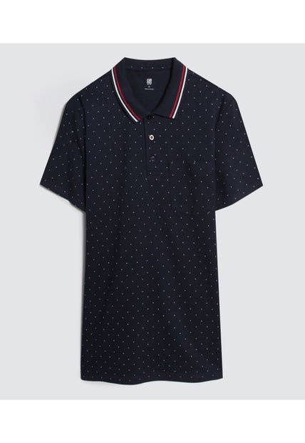 Polo Para Hombre Cuello Tejido Con Bolsillo Color Indigo Marca Ostu #60110630