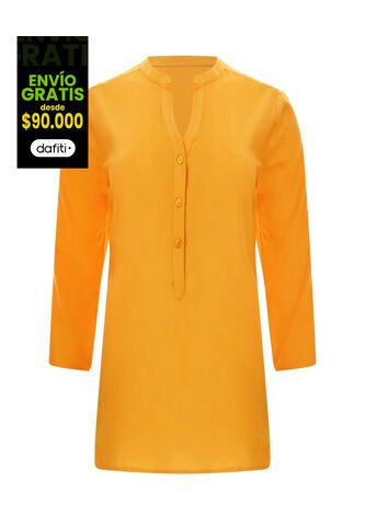 Blusa Para Mujer Manga 3/4 Color Amarillo  Marca Ostu #40120384 Ostu