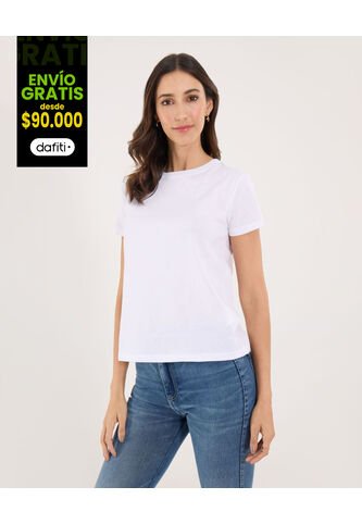 Camiseta Para Mujer Manga Corta Color Blanco Marca Ostu #40092193 Ostu