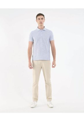 Polo Para Hombre Cuello Tejido Sin Bolsillo Color Gris  Marca Ostu #60110241