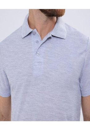 Polo Para Hombre Cuello Tejido Sin Bolsillo Color Gris  Marca Ostu #60110241