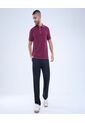 Polo Para Hombre Cuello Tejido Sin Bolsillo Color Vino Marca Ostu #60110727 de Ostu