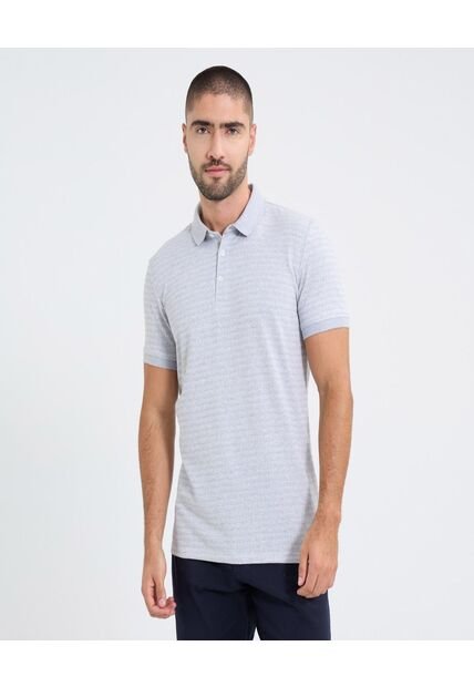 Polo Para Hombre Cuello Tejido Sin Bolsillo Color Gris Marca Ostu #60110760
