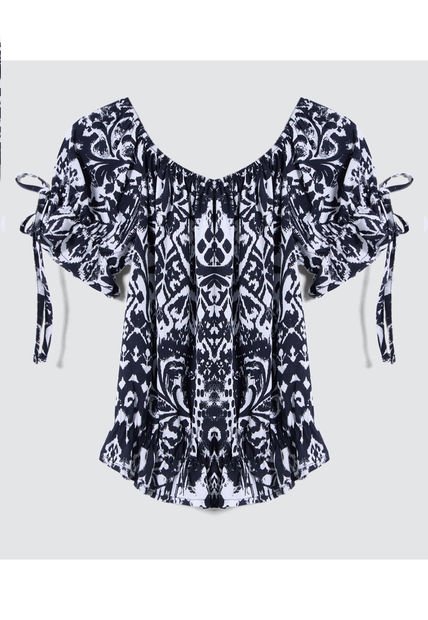 Blusa Para Mujer Manga Corta Color Negro Marca Ostu #40121012