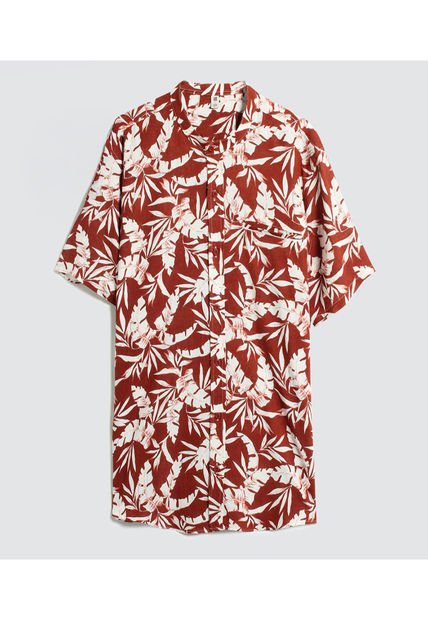 Camisa Para Hombre Manga Corta Con Bolsillo Color Naranja Marca Ostu #60010617