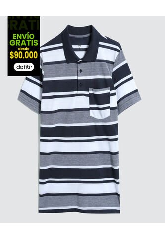 Polo Para Hombre Cuello Tejido Con Bolsillo Color Azul  Marca Ostu #60110634 Ostu