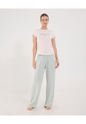 Pijama Para Mujer M/C P/L Color Azul Marca Ostu #40040420 Ostu