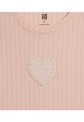Camiseta Para Niña Manga Larga Cuello Redondo Color Rosado Marca Ostu #90090257