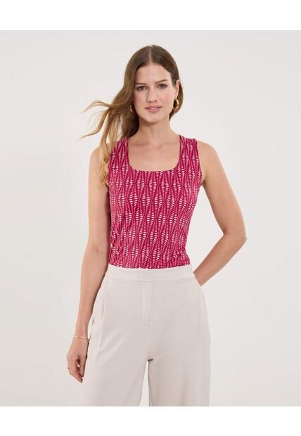 Top Para Mujer Hombro Ancho Color Vino Marca Ostu #40220429