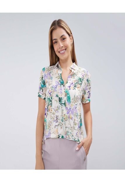 Camisa Para Mujer Manga Corta Color Crudo Marca Ostu #40010230