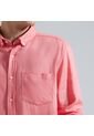Camisa Para Hombre Manga Larga Con Bolsillo Color Rosado  Marca Ostu #60010595 de Ostu