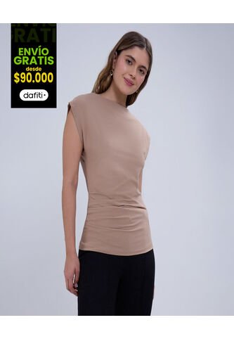 Camiseta Para Mujer Manga Sisa Color Café  Marca Ostu #40092298 Ostu