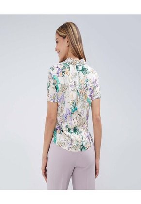 Camisa Para Mujer Manga Corta Color Crudo Marca Ostu #40010230