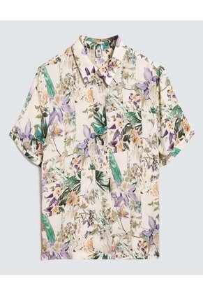 Camisa Para Mujer Manga Corta Color Crudo Marca Ostu #40010230