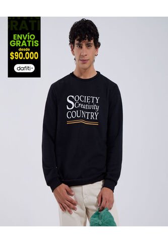 Buzo Para Hombre Cuello Redondo Color Negro Marca Ostu #60060293 Ostu