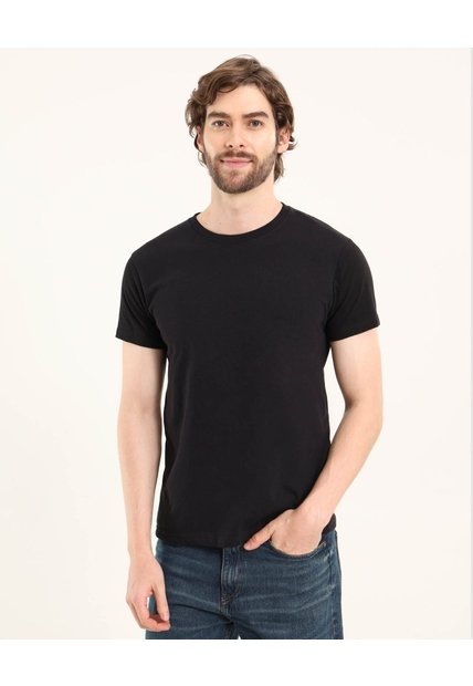 Camiseta Para Hombre Manga Corta Color Negro Marca Ostu #60091580
