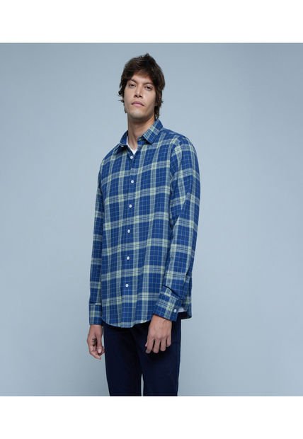 Camisa Para Hombre Manga Larga Sin Bolsillo Color Verde  Marca Ostu #60010689