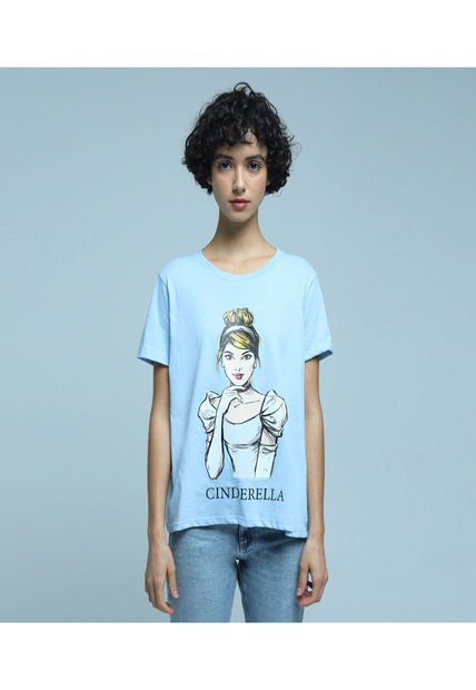 Camiseta Para Mujer Manga Corta Color Azul  Marca Ostu #40091912