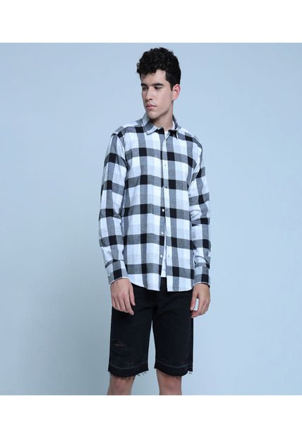 Camisa Para Hombre Manga Larga Sin Bolsillo Color Gris  Marca Ostu #60010690