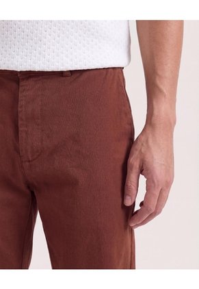 Pantalón Basico Chino  Para Hombre Café Ostu