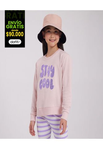 Buzo Para Niña Cuello Redondo Color Rosa Marca Ostu #90060072 Ostu