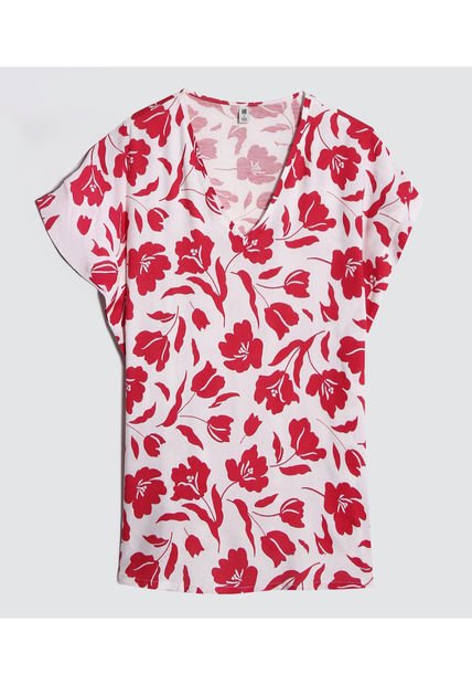 Blusa Para Mujer Manga Corta Color Rojo Marca Ostu #40120960