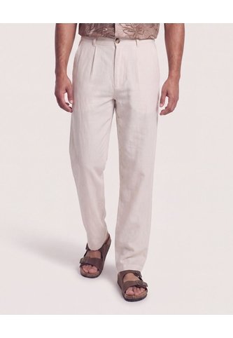 Pantalón De Moda Con Pinzas  Para Hombre Marfil Ostu Ostu